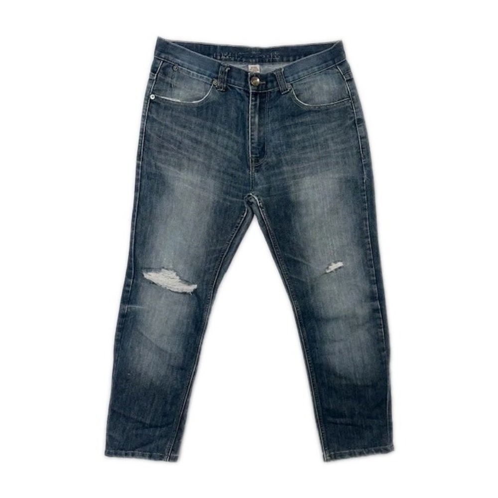 PD&C Men's Sz‎ 32x32 Jeans Medium Wash Slim Straight Distressed Denim Work wear